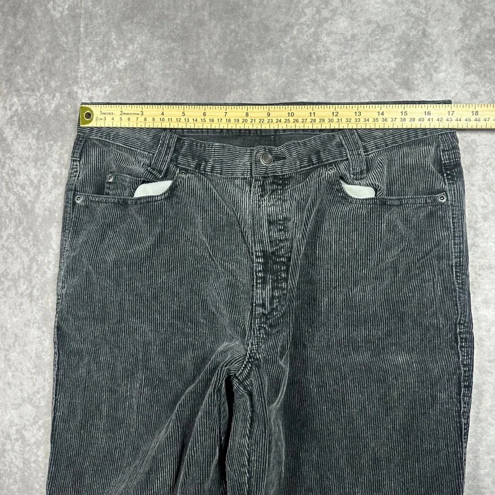 Axis LA Mens Black Corduroy Pants 36x32 Straight Leg 100% Cotton 5-Pocket Design